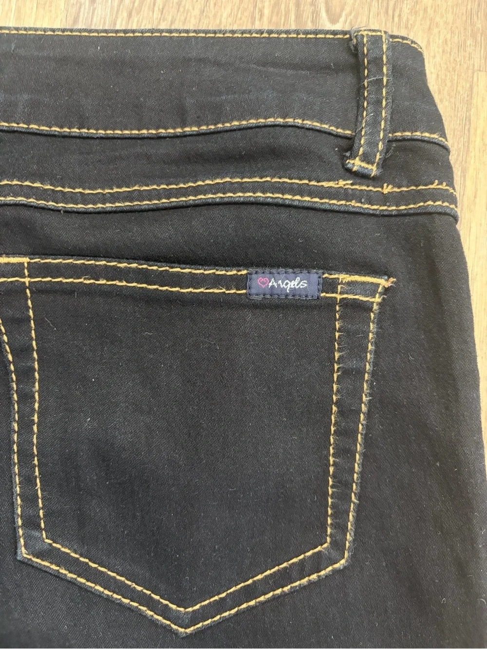 Angel Jeans Y2K Ultra Low Rise Skinny Dark Wash Stretch Denim Size 9 McBling Emo